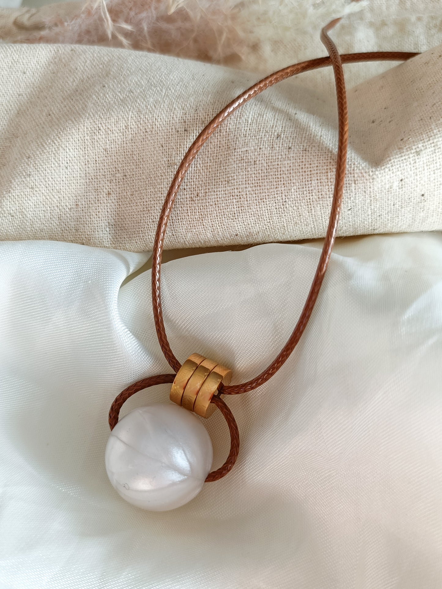 Antique Pearl Silicone Necklace.