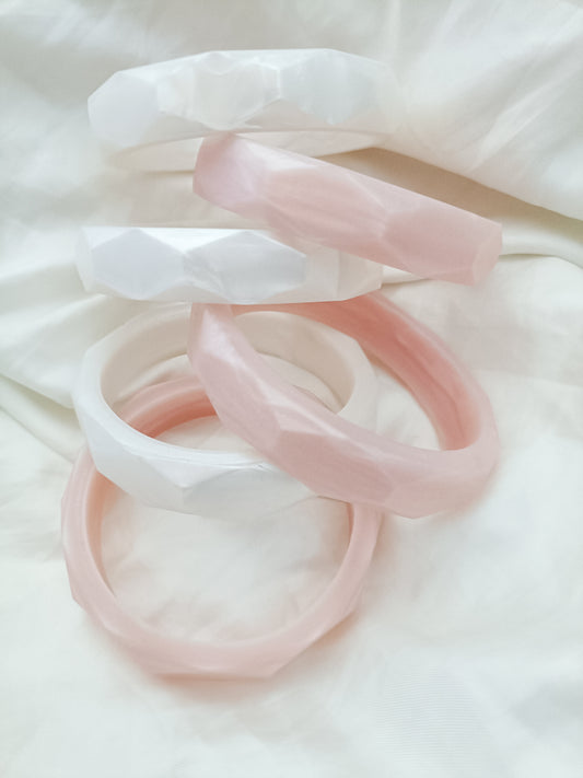 Pearl effect Teething Bangle Silicone Bracelet