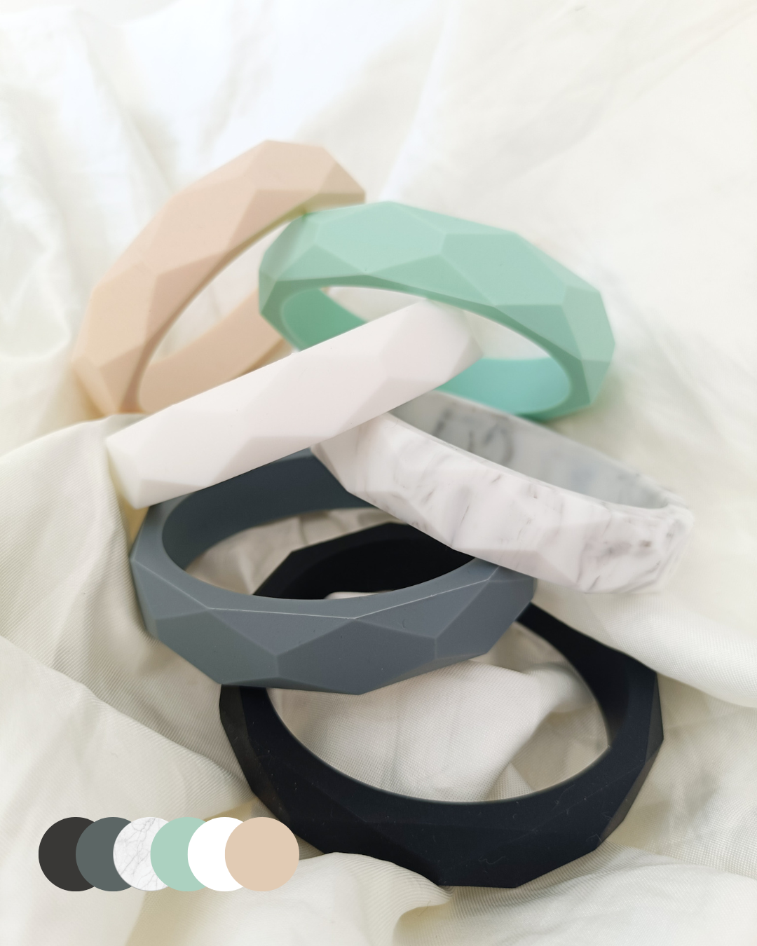 Silicone teething bracelet all colours -blossy mama