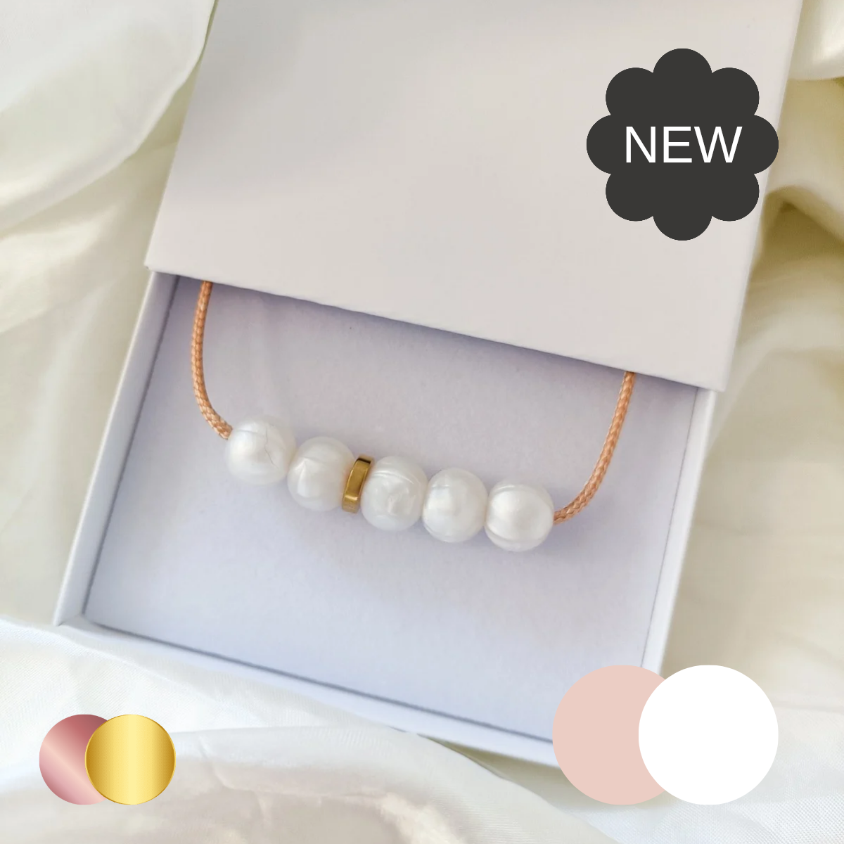 SIlicone Pearl Bar Necklace