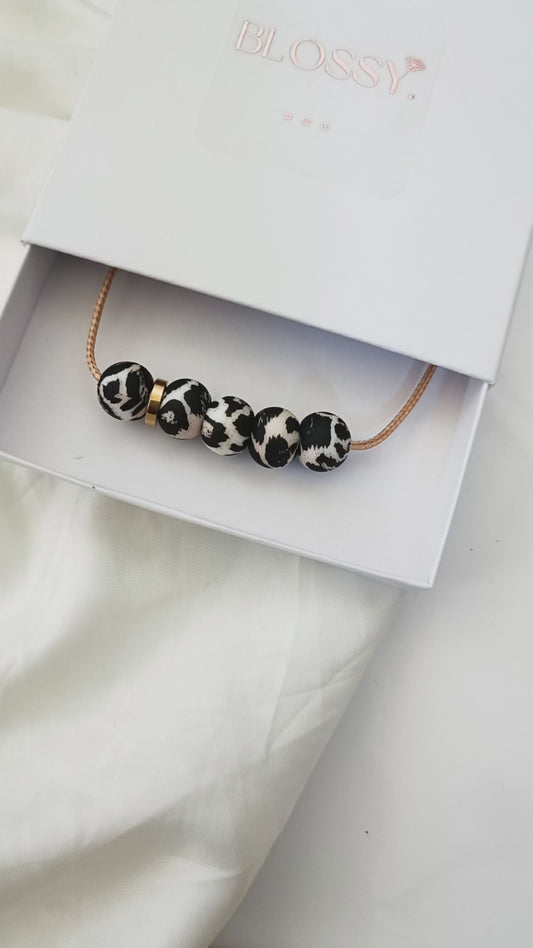 SIlicone Leopard Bar Necklace