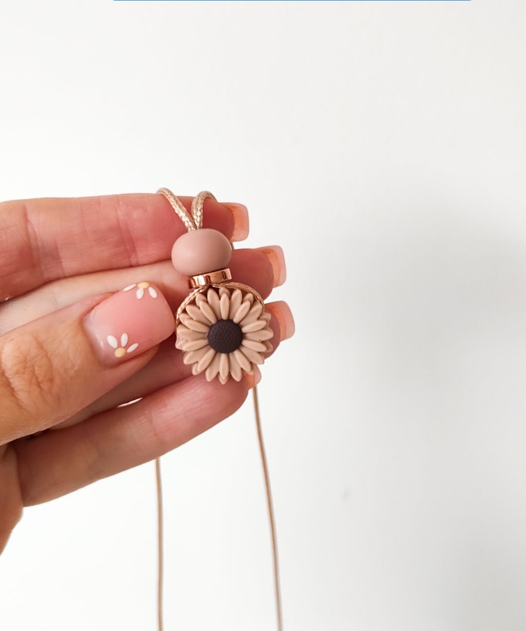 Dainty Daisy Pendant in beige  Breastfeeding, Teething and Fiddle Jewellery at its finest.