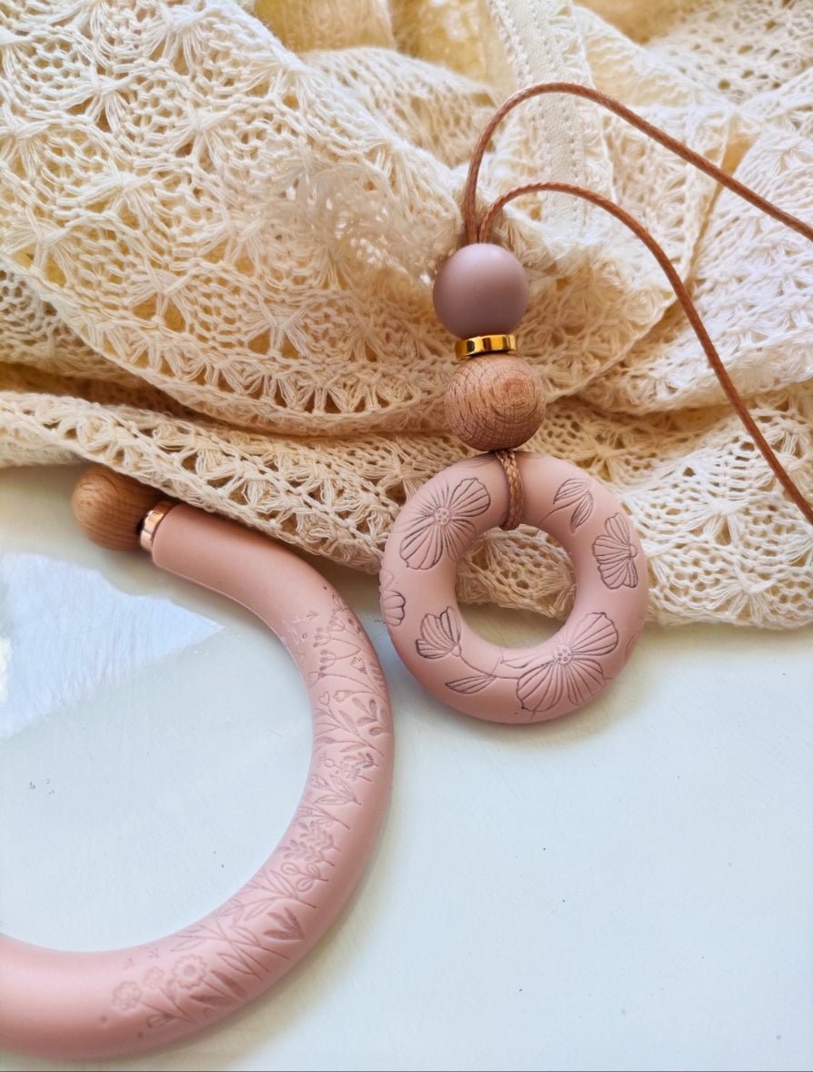 Embossed Soft Bloom Pendant - Bennie Blooms Breastfeeding, Teething and Fiddle Jewellery at its finest.