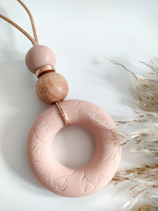 Embossed Soft Bloom Pendant - Bennie Blooms Breastfeeding, Teething and Fiddle Jewellery at its finest.