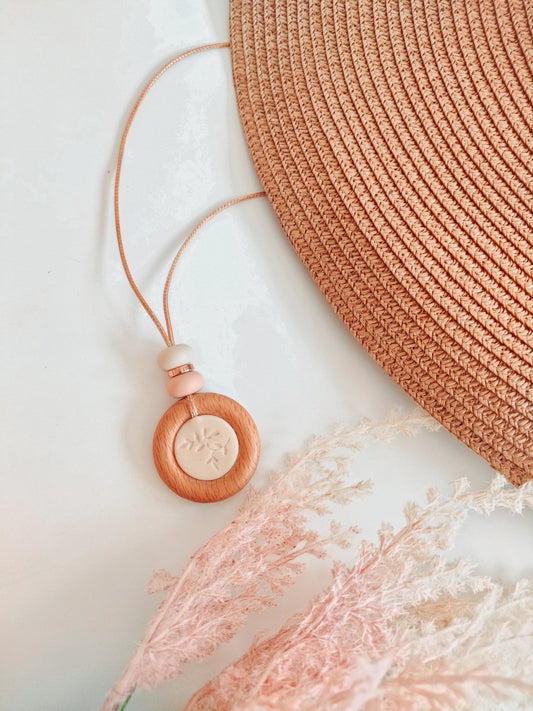Fern Embossed Pendant - Bennie Blooms Breastfeeding, Teething and Fiddle Jewellery at its finest.