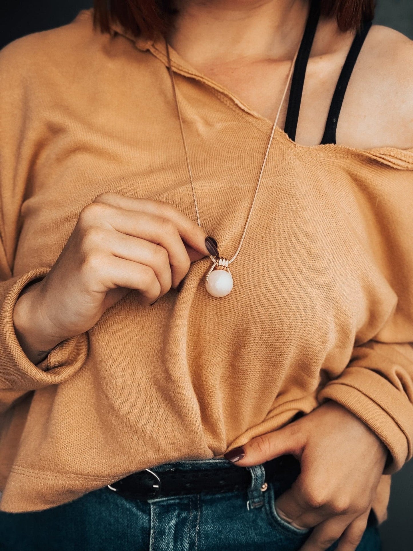 Chewable Rose pearl Pendant - Blossy