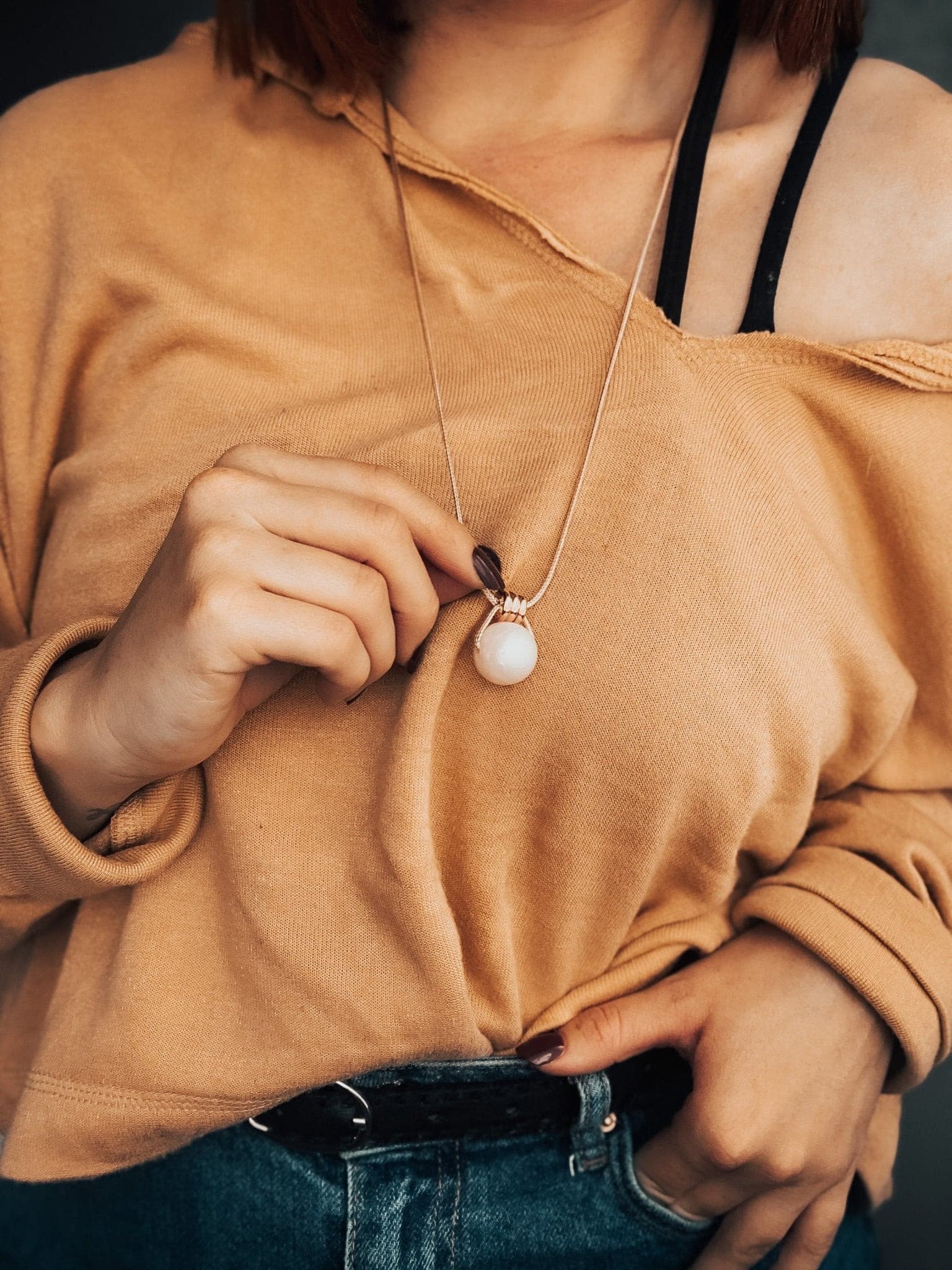 Chewable Rose pearl Pendant - Blossy