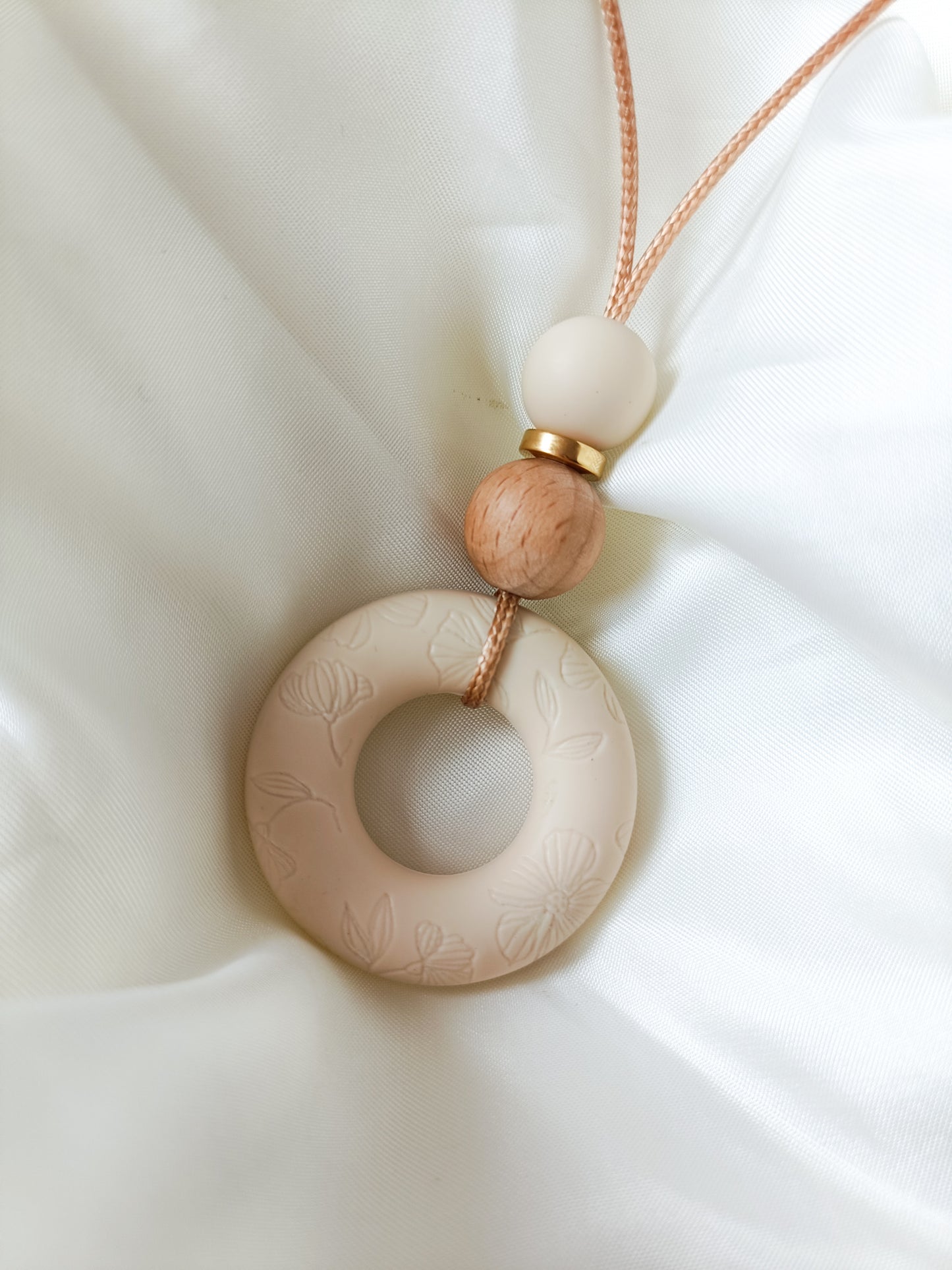 Embossed Cream Bloom Pendant