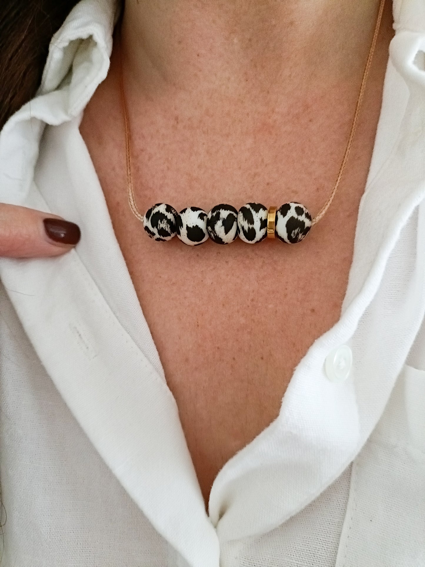 SIlicone Leopard Bar Necklace