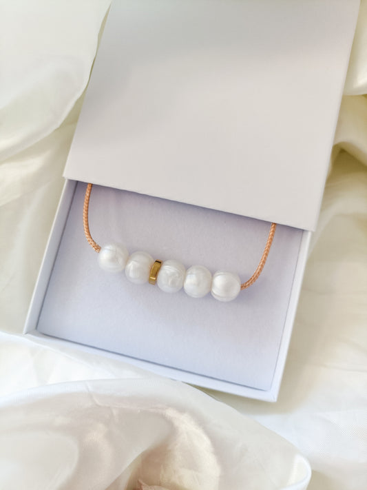 SIlicone Pearl Bar Necklace