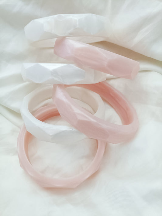 Pearl effect Teething Bangle Silicone Bracelet