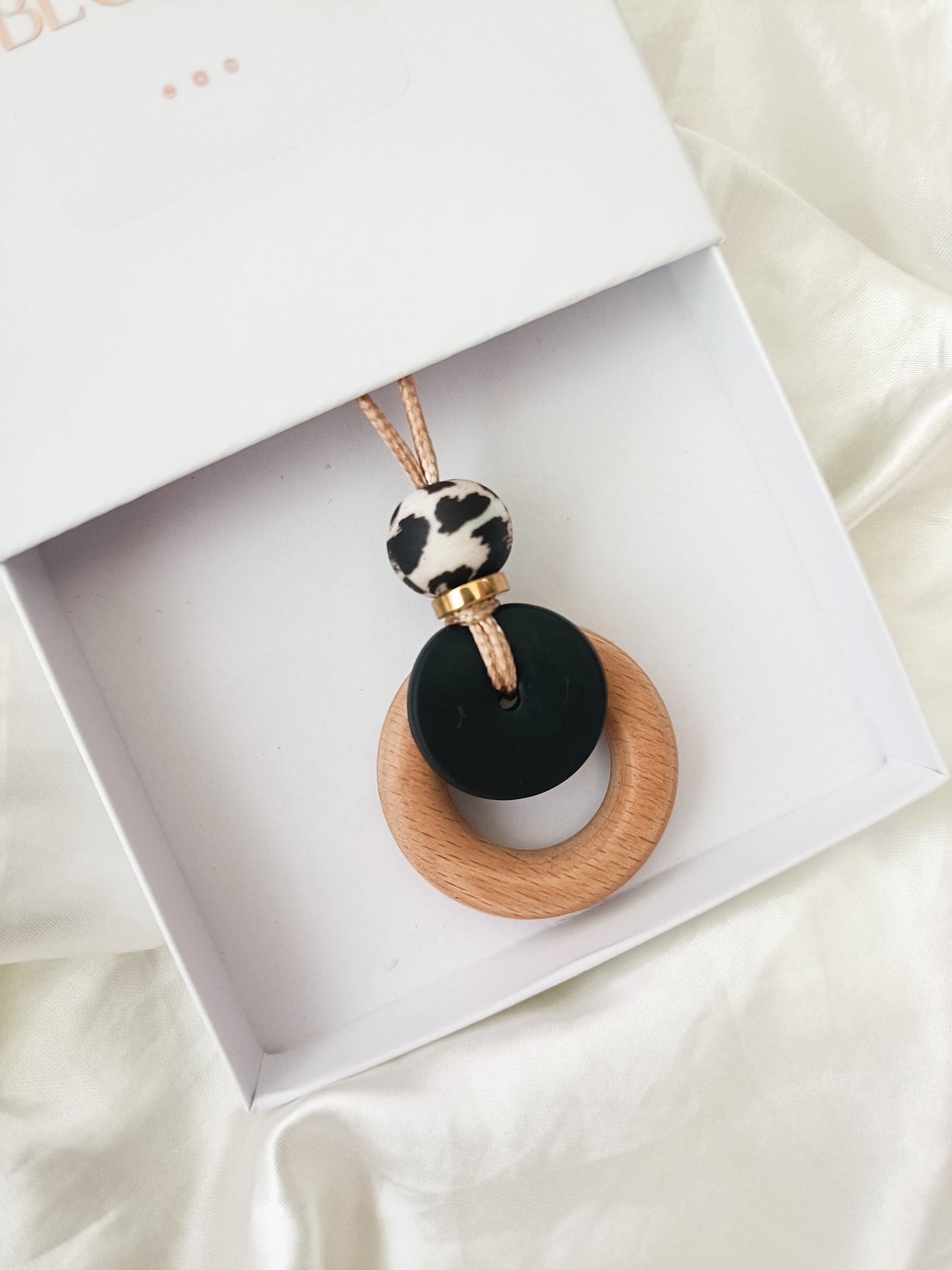 Personalised Leopard print Nursing and Teething Pendant