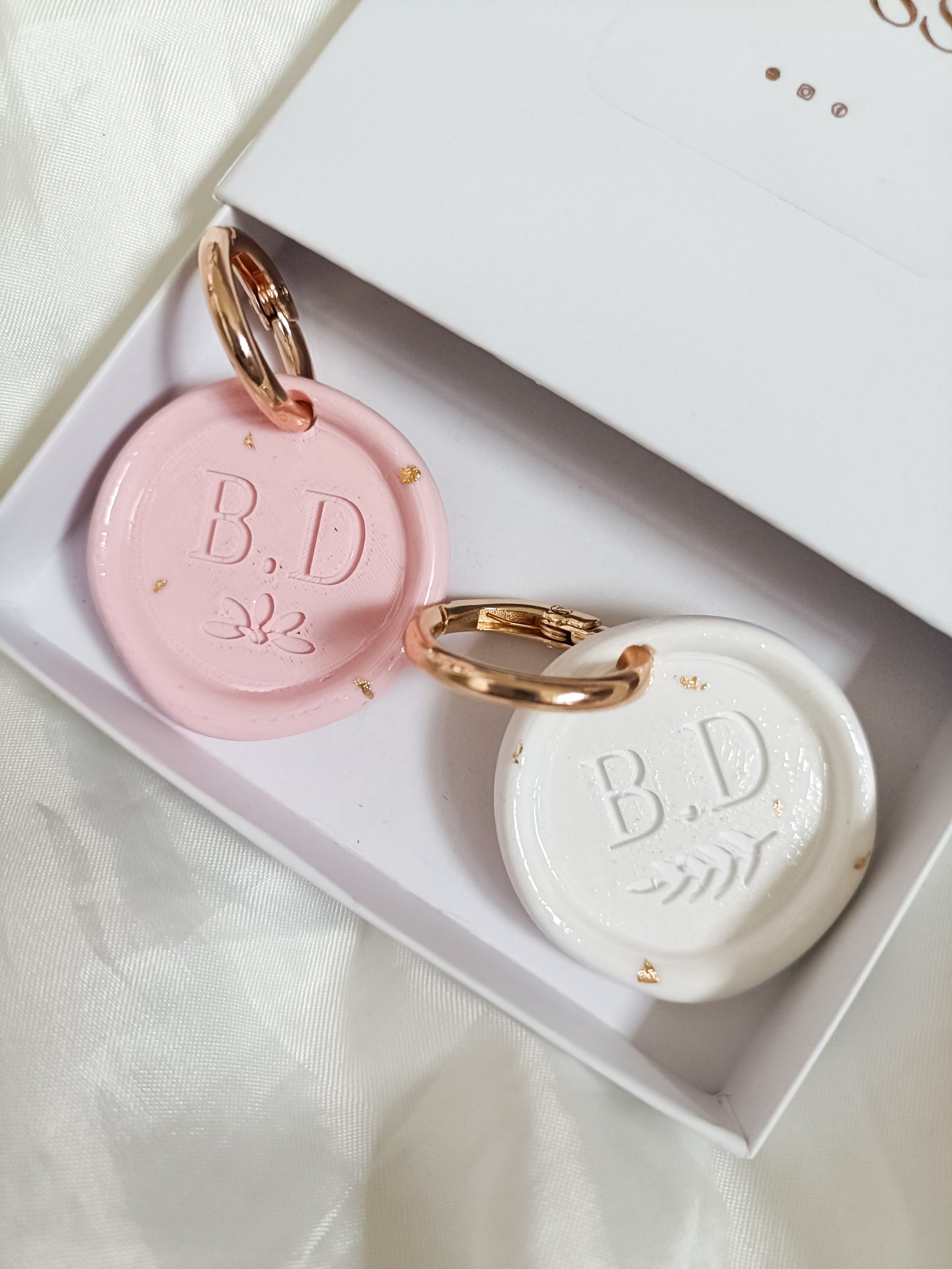 Initial custom keyring bag charm