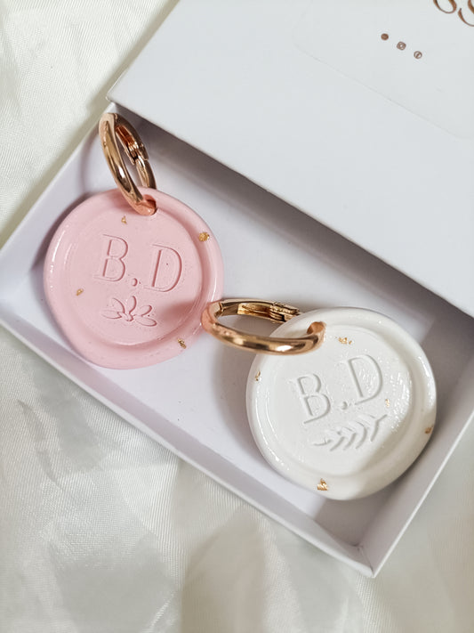 Initial custom keyring bag charm