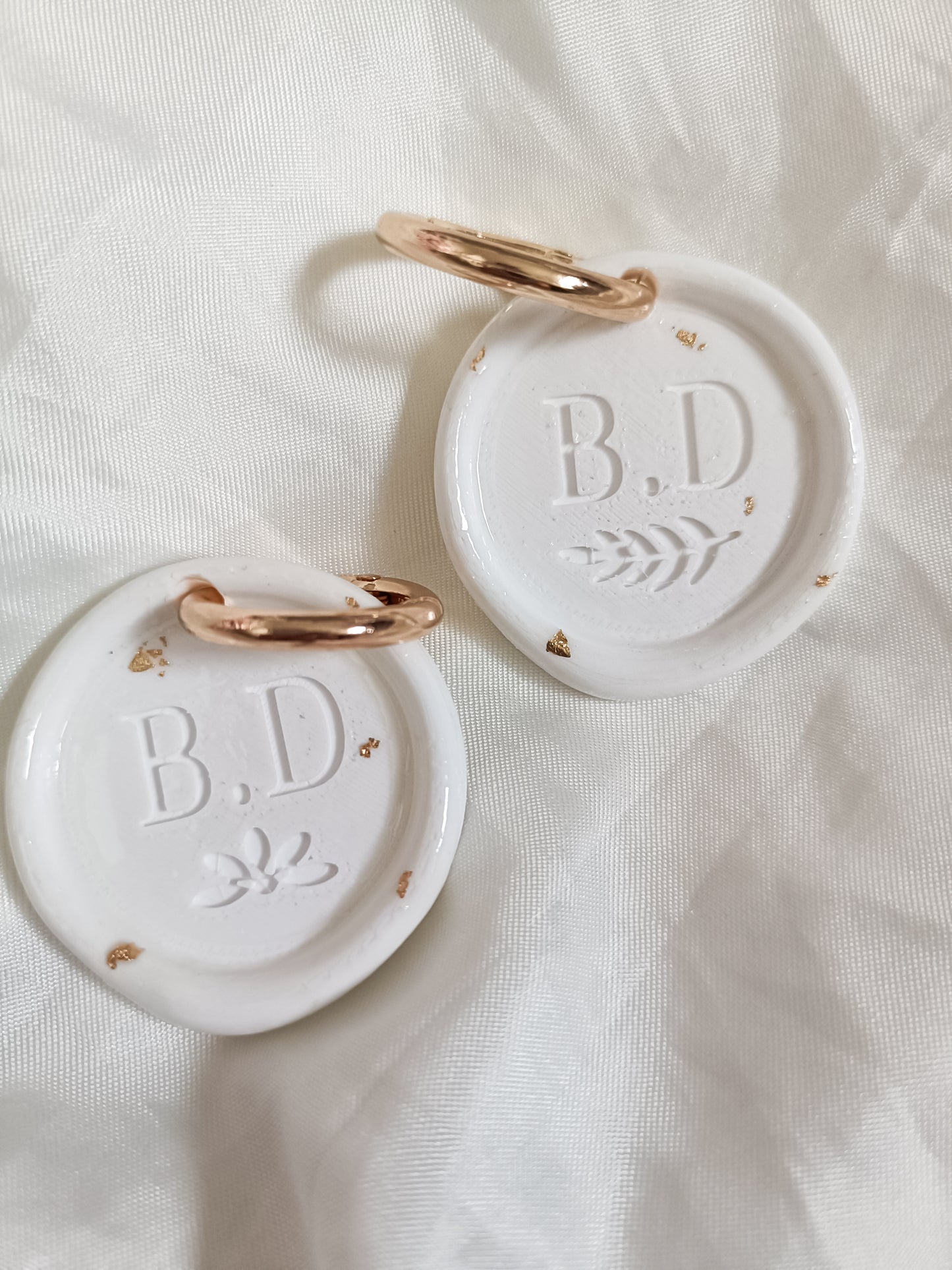 Initial custom keyring bag charm