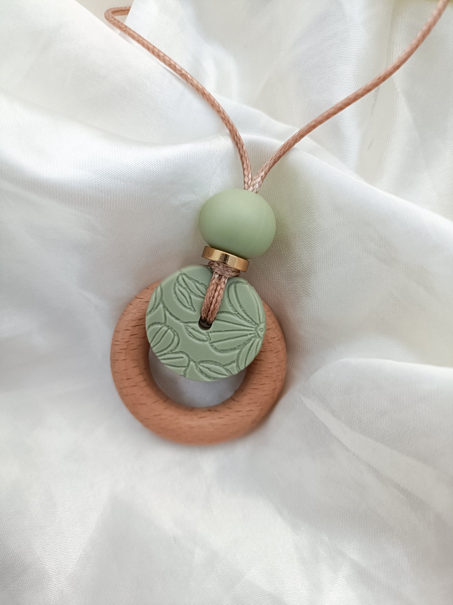 Embossed Lint Green Bloom Pendant