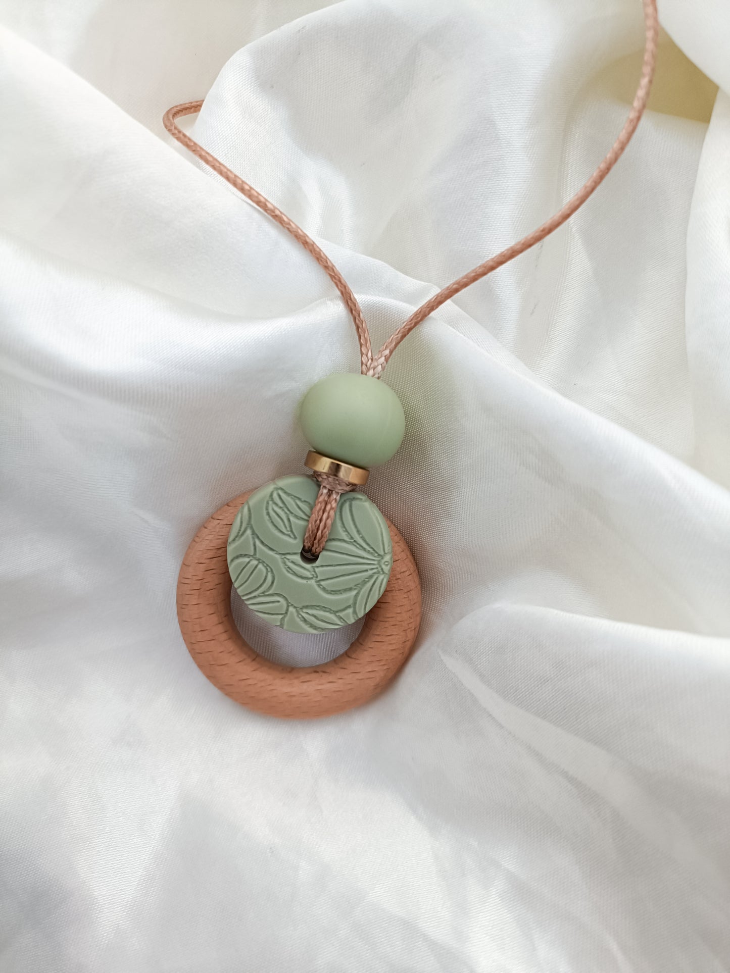 Embossed Lint Green Bloom Pendant