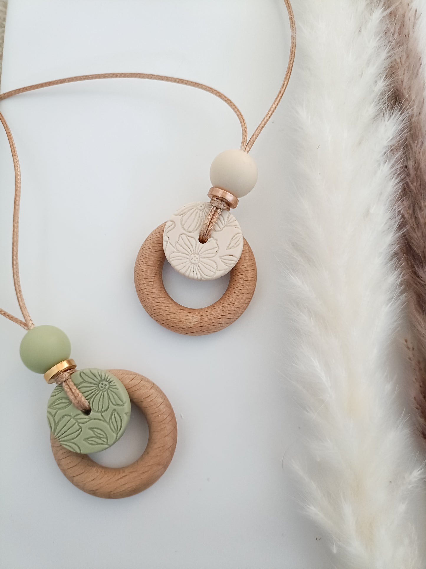 Embossed Lint Green Bloom Pendant