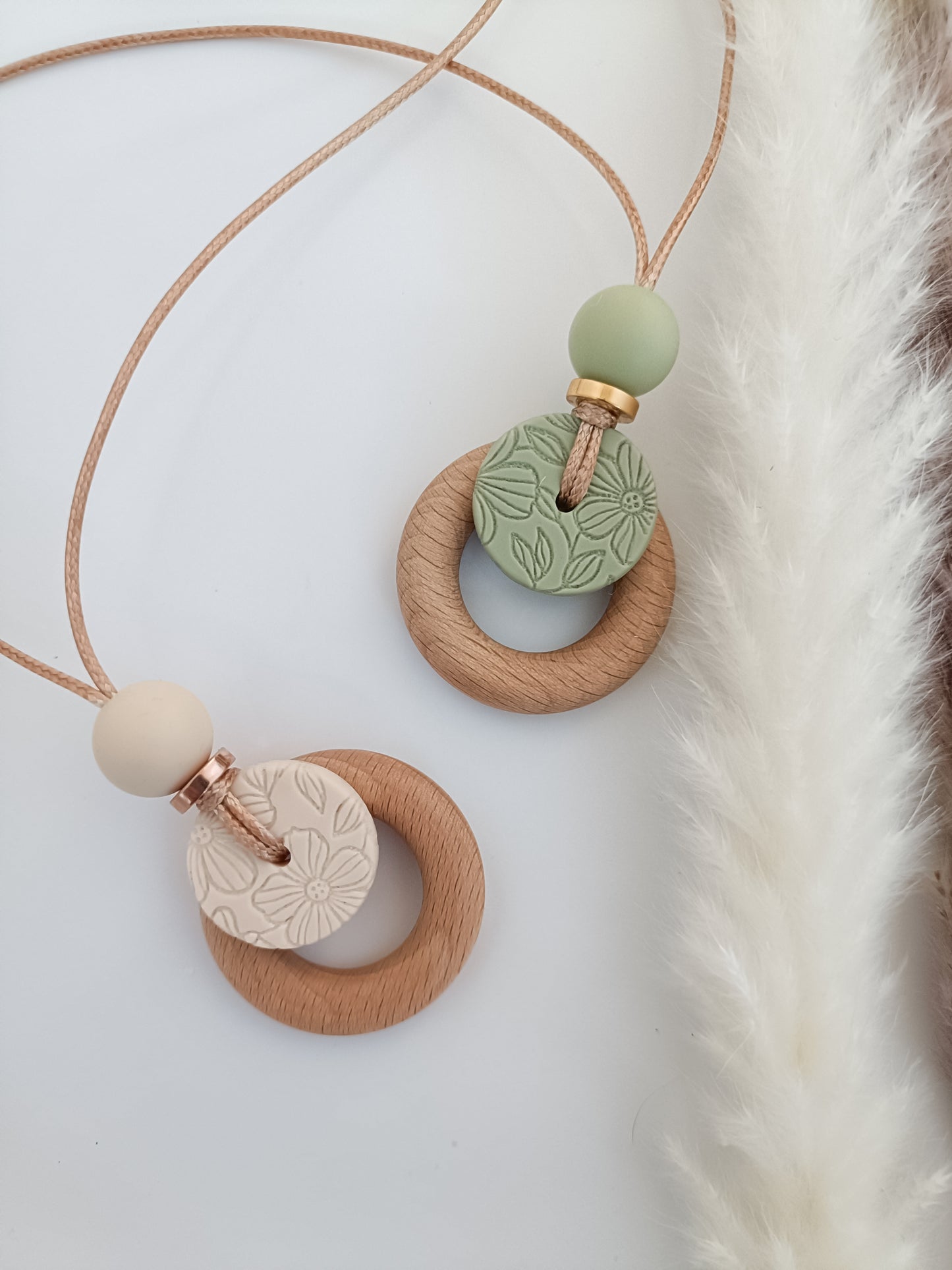 Embossed Cream Bloom Pendant