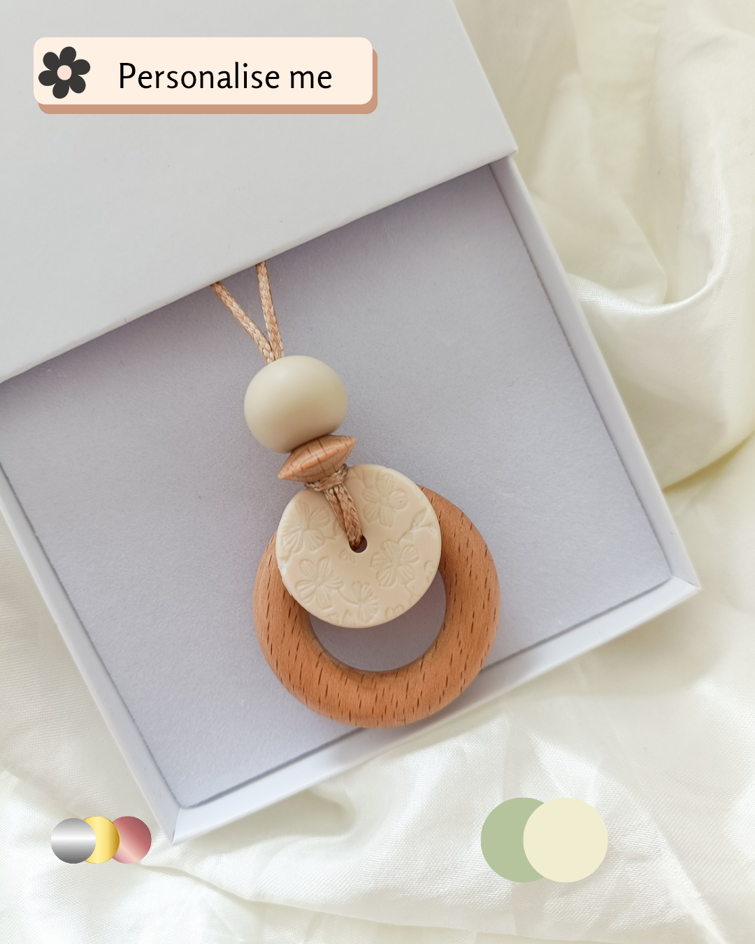Embossed Cream Bloom Pendant