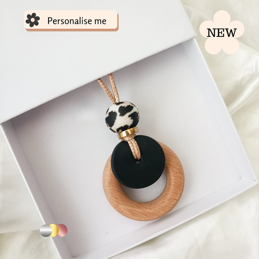 Personalised Leopard print Nursing and Teething Pendant